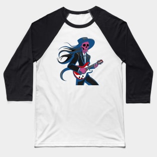Rock star skeleton Baseball T-Shirt